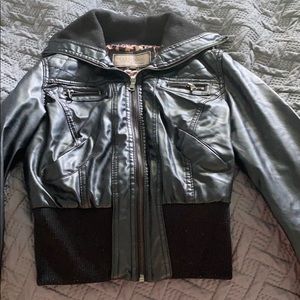 Black faux leather jacket